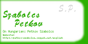 szabolcs petkov business card